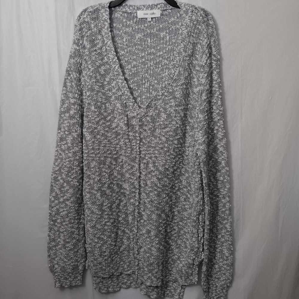 ANTHROPOLOGIE JOHN + JENN COTTON BLEND V NECK PULLOVER KNIT SWEATER